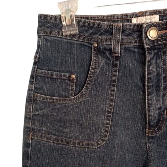 Christopher & Banks Size 8 Womens Jeans Stretch Blue Denim Bootcut Dark Wash - Picture 5 of 12